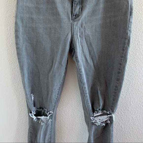 PacSun Ankle Jegging Gray Distressed Raw Hem 28 - Picture 6 of 11